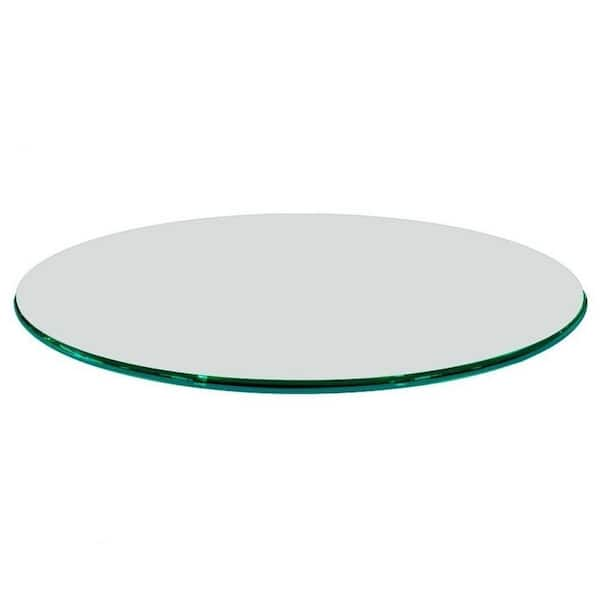 Fab Glass and Mirror 24 in. Clear Round Glass Table Top, 1/2 in ...