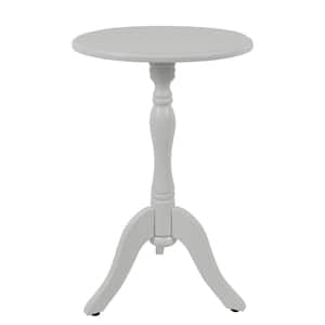 Simplify Satin White Pedestal Accent Side Table