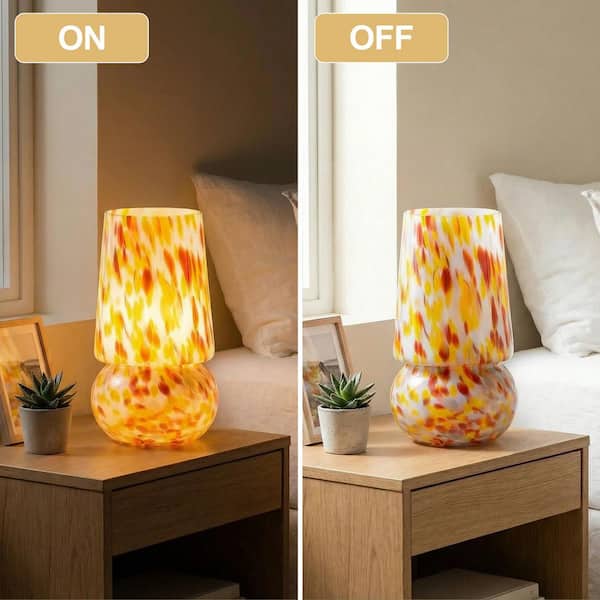 Keazile 9.8 in. Handcrafted Ambient Pastel Confetti Glass Table