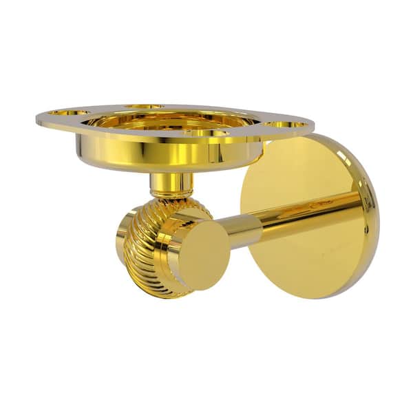 Satellite Orbit Two Collection Tumbler and Toothbrush Holder with Twisted  Accents in Polished Brass
