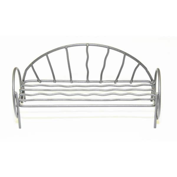MiniGardenn 10046 Fairy Garden Miniature Metal Vine Bench Outdoor Statue