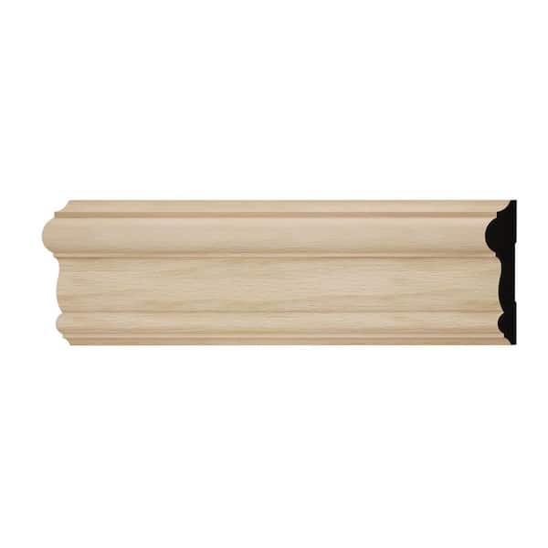 Ekena Millwork WM297 0.69 in. D x 3 in. W x 6 in. L Wood (White Oak) Chair Rail Sample