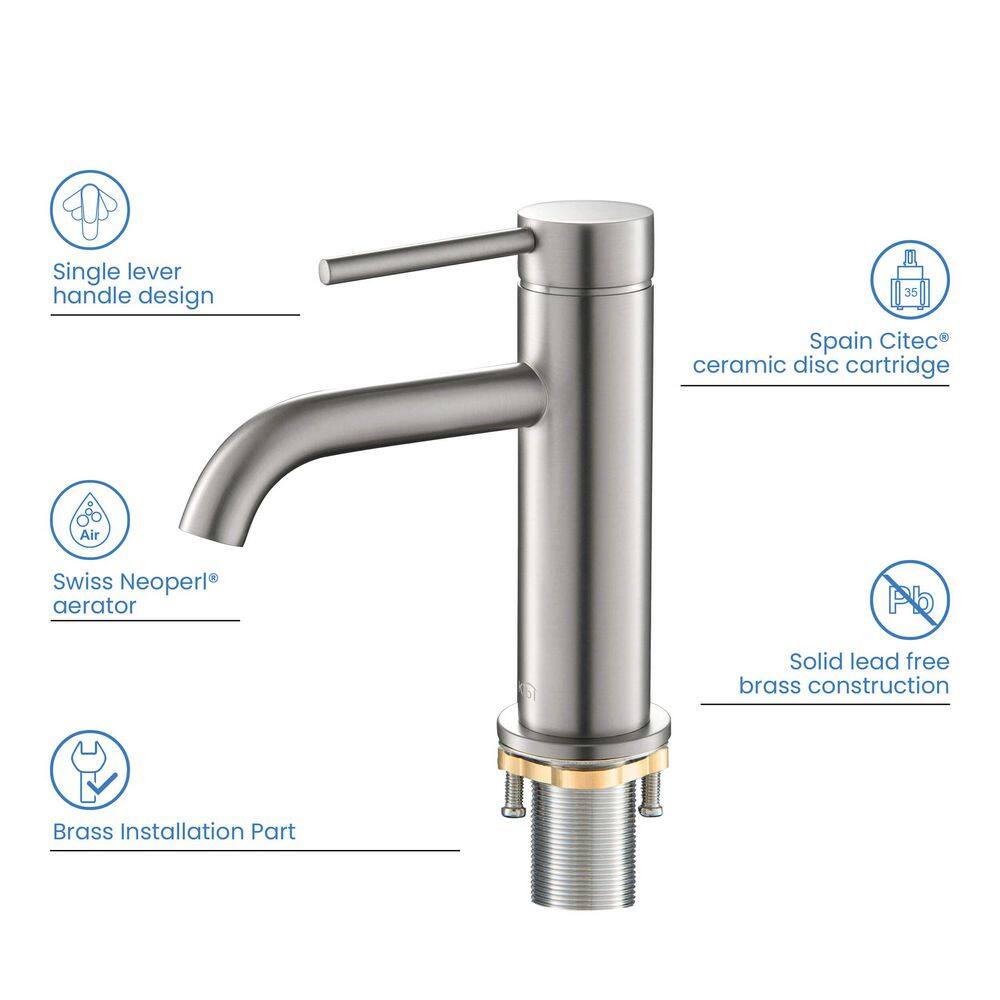 ErgoFlow Brushed Nickel Single-Handle Bathroom Faucet