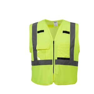 Large/X-Large Yellow Class 2 High Visibility Safety Vest with 10 Pockets