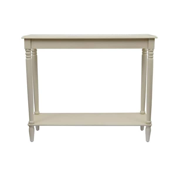 Decor Therapy Simplify 37 In White Standard Rectangle Wood Console Table With Shelves Fr1577 The Home Depot Decor Therapy Simplify 37 In White, Decor Therapy Console Table Gloss White