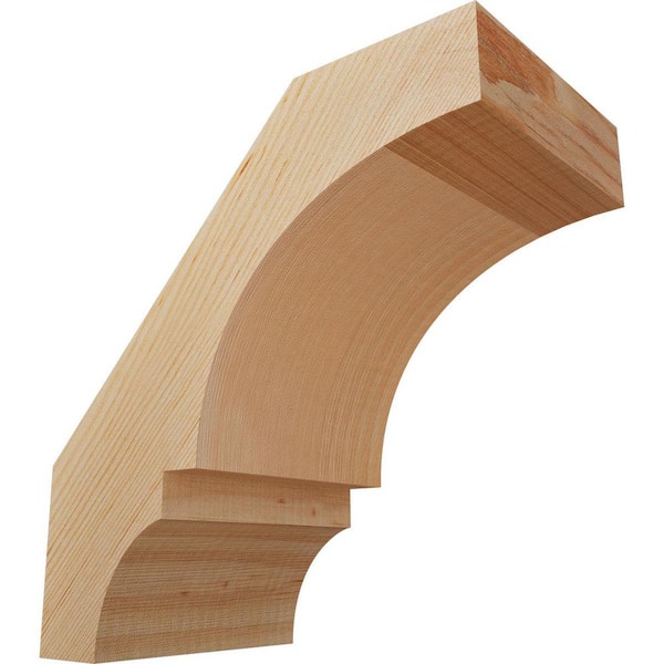 Ekena Millwork 5 1/2"W x 10"D x 10"H Balboa Smooth Knee Brace, Douglas Fir