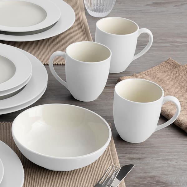 Noritake White Scapes 　食器 4 セット 　計２０ピース Noritake Colorwave White 16-Piece Rim (White) Stoneware Dinnerware