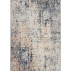 Rustic Textures Grey/Beige 5 ft. x 7 ft. Abstract Contemporary Area Rug