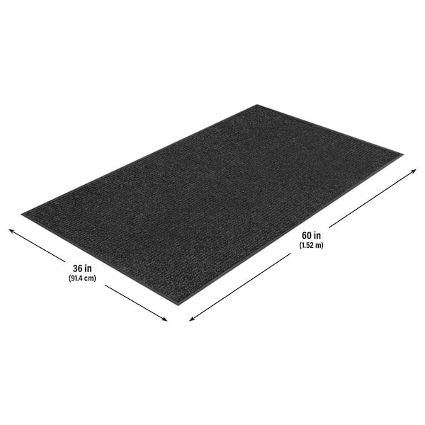 TrafficMaster Enviroback Charcoal 60 in. x 36 in. Recycled Rubber