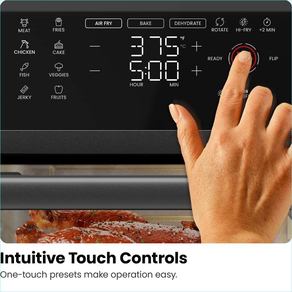 Chefman 12-Quart Black Digital Air Fryer Oven with Touchscreen