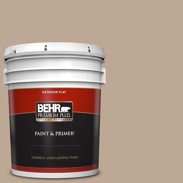 BEHR PREMIUM PLUS 5 gal. #700D-4 Brown Teepee Flat Exterior Paint & Primer