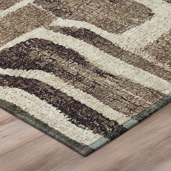 Chantille Machine Washable Indoor/Outdoor Abstract ACN2902 Taupe 8 ft. x 10 ft. Area Rug