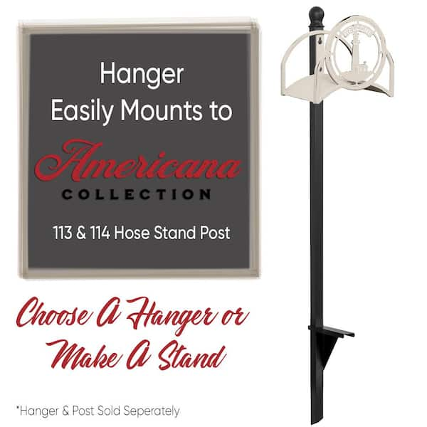 Americana 125 ft. Black Decorative Water Hose Holder Hanger