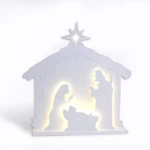 33 in. H Electric Manger Scene Silhouette Light with 59 Warm White LED Lights, Outdoor Adaptor