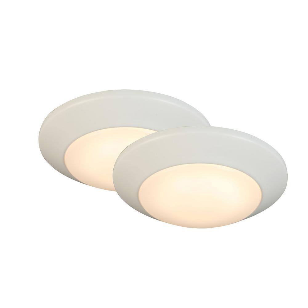 7 in. White LED Flush Mount (2-Pack)