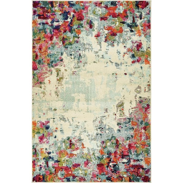 Unique Loom Chromatic Joyous Multi 4' 0 x 6' 0 Area Rug