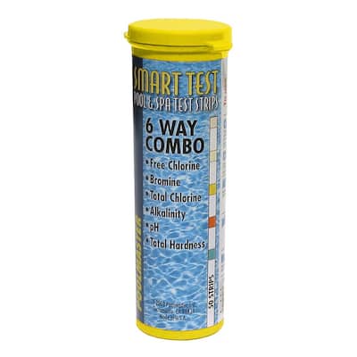 Smart Test 6-Way Swimming Pool and Spa Water Test Strips - 50 Count