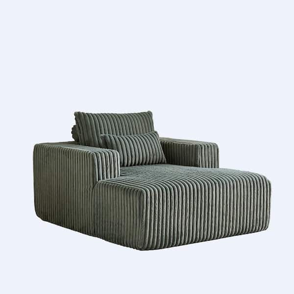 48.5 in Wide Square Arm Fabric Rectangle Modern Upholstered Sofa in Green