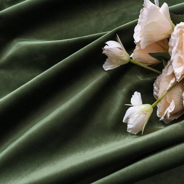 UTA HUNTER GREEN 18,000円 Olive Green Velvet 52 in. W x 84 in. L Back Tab Luxury Curtain