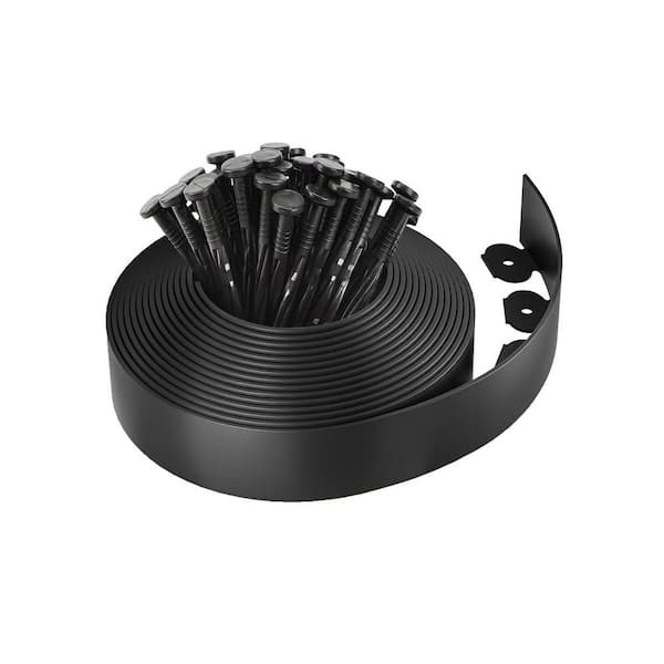 33L x 2H x 10in. x 33ft. Flexible Tool-Free Lawn Garden Edging Durable Weather-Resistant Black Plastic Edging 1-Pack