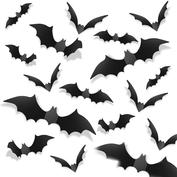 Realistic 3D Bat Decorations with PVC Material for Outdoor Wall Window and Halloween Yard Scares Decorations (140-Pack)