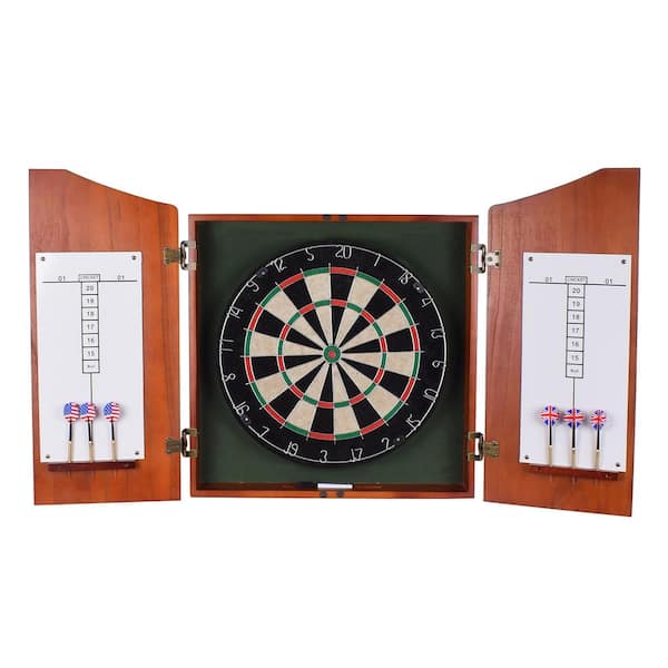 Dark Cherry Centerpoint Solid Wood Dartboard and Cabinet Set