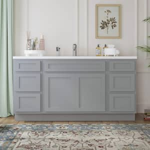 60 in. W x 21 in. D x 32.5 in. H Bath Vanity Cabinet without Top in Gray