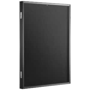 Matte Black Jersey Display Frame Case 23.3 x 31.2 x 1.5 in. Lockable Sport Jersey Shadow Box with UV Protection PC Glass