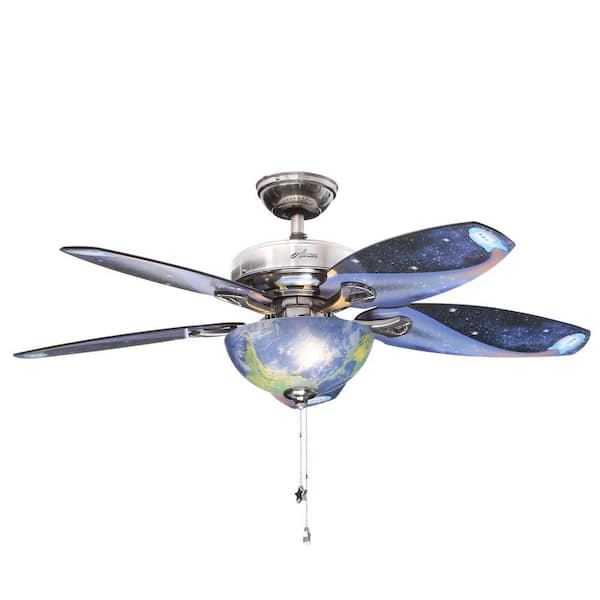 Hunter Discovery 48 in. Indoor Brushed Nickel Ceiling Fan with Light Kit