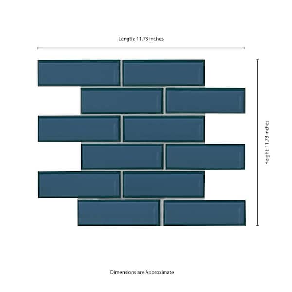 MSI Evergreen Textured Beveled Subway 11.73 in. x 11.73 in. x 8mm Glass Mesh-Mounted Mosaic Wall Tile (9.6 sq. ft. / case)
