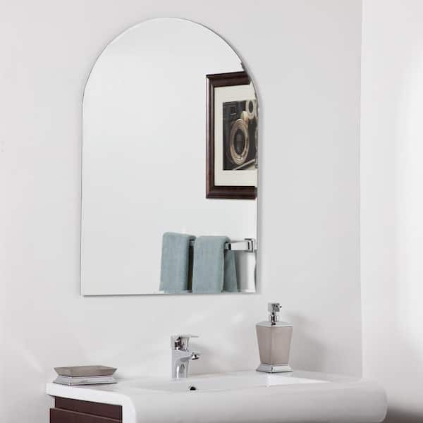 Decor Wonderland 24 In W X 32 H, Curved Frameless Vanity Mirror