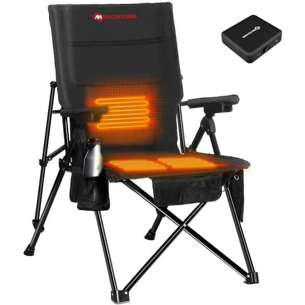 AOPSPS Heated Camping Chair with 12V 16000mAh Battery Pack, Heated Portable Chair, Camping, Outdoor,