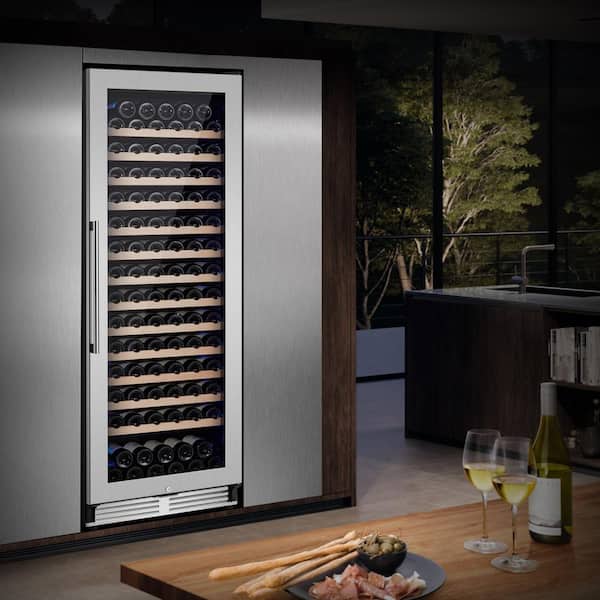 Nipus 23.54 in Single Zone Cellar Cooling Unit in Silver 154-Bottles 2-Shapes of Handles Removable Shelves-Stainless Steel