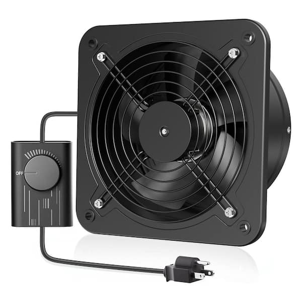 10 in. Exhaust Fan with Speed Controller, 988 CFM Airflow, Damper, Metal Extractor for Kitchen Attic Window