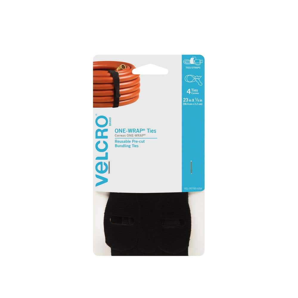 VELCRO 23 in. x 7/8 in. One-Wrap Ties (4-Pack) VEL-30763-USA - The