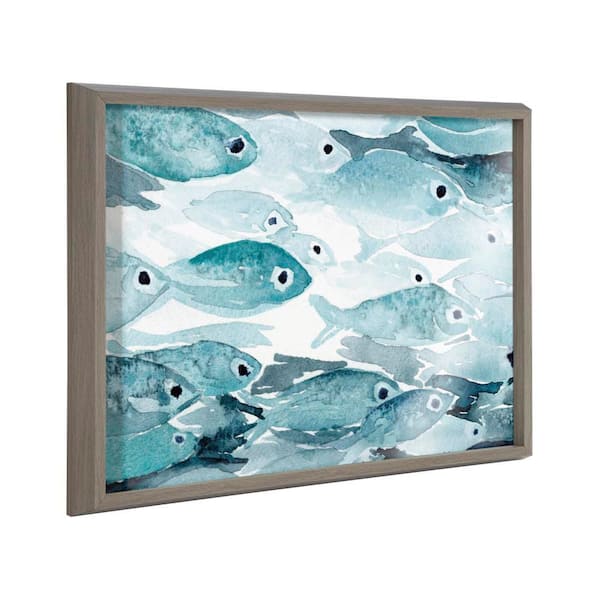Kate and Laurel Blake "Aholehole" by Janet Meinke-Lau Framed Glass Art Print 24 in. x 18 in.