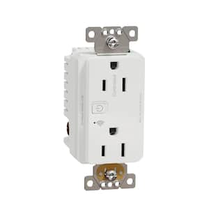 X Series 15 Amp 125-Volt Tamper Resistant Wi-Fi Energy Monitoring Duplex Outlet Receptacle Back Wire Light Switch White