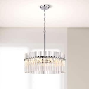 Fiona 20.2 in. 5-Light Chrome Crystal Pendant Chandelier