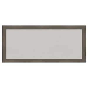 Edwin Clay Grey Wood Framed Grey Corkboard 32 in. x 14 in. Bulletin Board Memo Board
