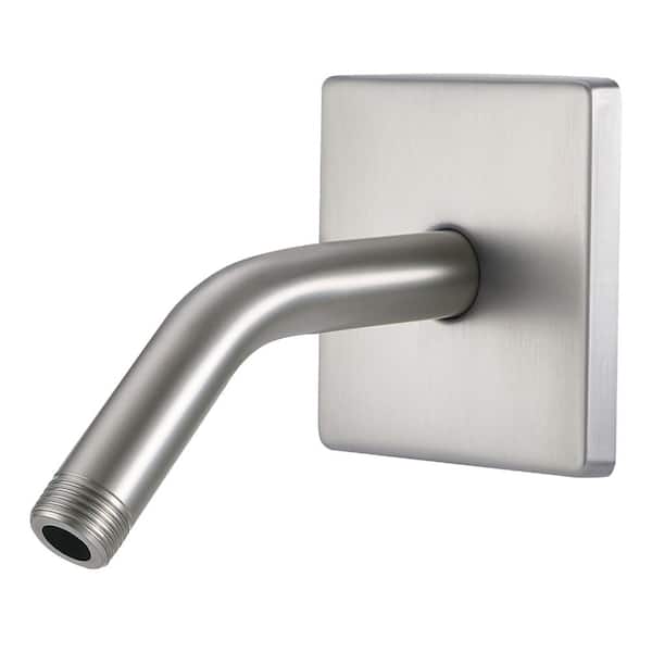 6 in Wall Mount Shower Arm with 3.5 in Flange, Stainless Steel Replacement, Brushed Nickel