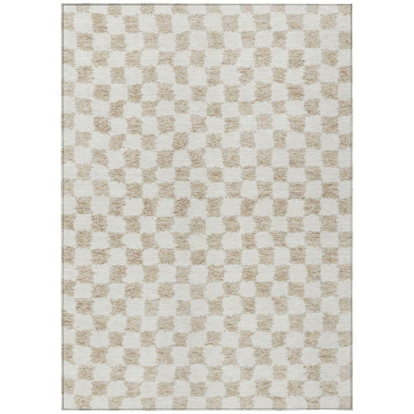 Chantille Machine Washable Indoor/Outdoor Abstract ACN1958 Beige 3 ft. x 4 ft. Area Rug