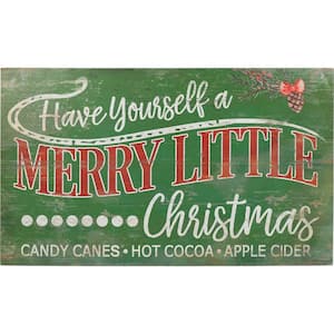 18 in. Merry Little Christmas Wooden Plaque