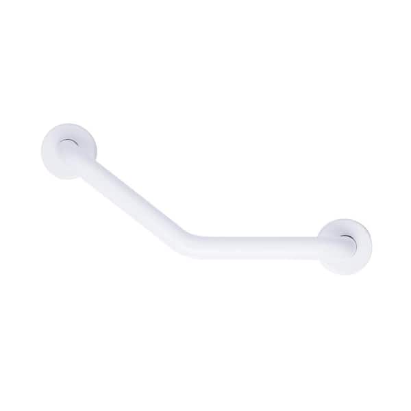 CSI Bathware 16 in. x 16 in. Boomerang Shaped Grab Bar in Powder White