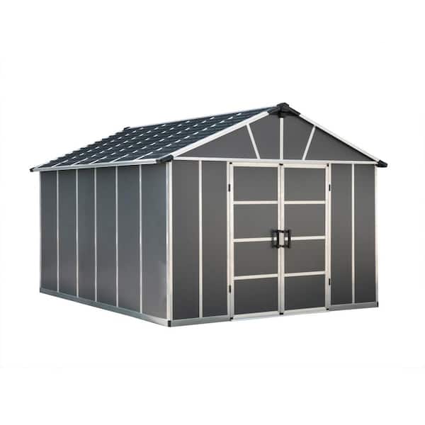 CANOPIA by PALRAM Yukon 11 ft. x 13 ft. Dark Gray Large Garden Outdoor Storage Shed