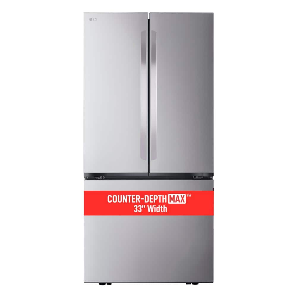 LG 33 in. W. 21 cu.ft. SMART Counter Depth MAX French Door Refrigerator with Ice Maker in PrintProof Stainless Steel