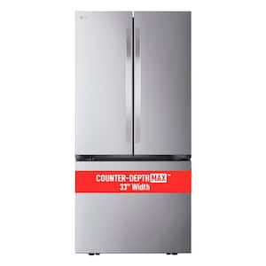 33 in. W. 21 cu.ft. SMART Counter Depth MAX French Door Refrigerator with Ice Maker in PrintProof Stainless Steel