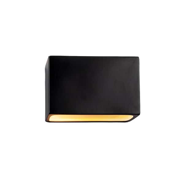 Justice Design Ambiance 1-Light Carbon Matte Black Ceramic Wall Sconce