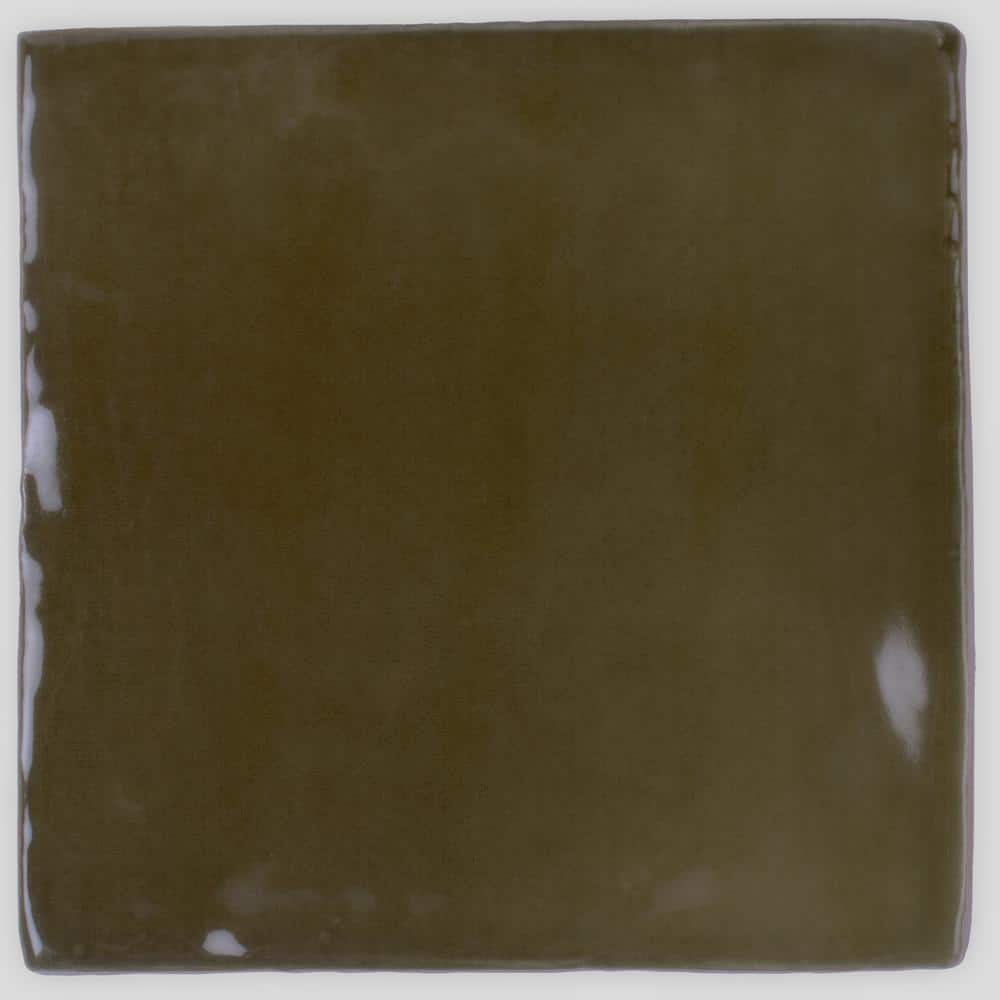 Olive Green Glossy Ceramic Square Wall and Floor Tile