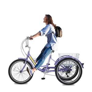 Adult Tricycle, 20 in. wheels, rear storage basket, Purple