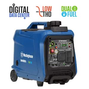 4,000-Watt Gas and Propane Powered Portable Inverter Generator with Remote Electric Start, LED Data Center